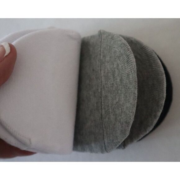 MeMoi MP058 Women Sz 9-11 Black/Gray/White Hi-Cut Cotton Blend Shoe Liners 7-Pck - Picture 7 of 8